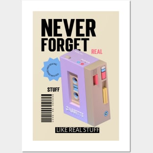 Never Forget Cassette Retro Vintage 60s 70s 80s 90s Posters and Art